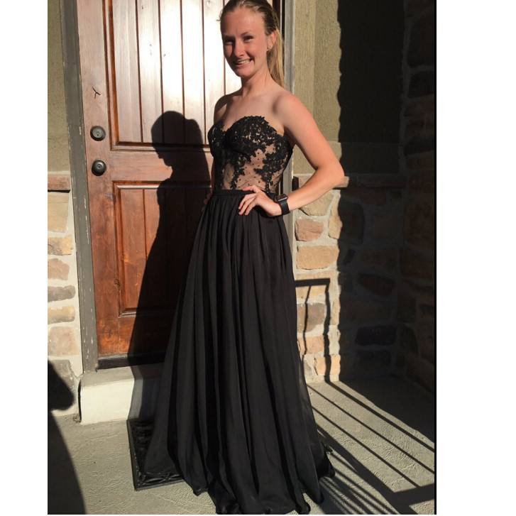 black gown for cocktail party